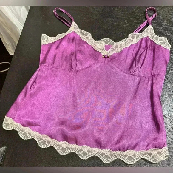 OLD NAVY Sexy Babydoll Lace Satin Top Chemise Purple Size Small Y2K - Picture 6 of 9